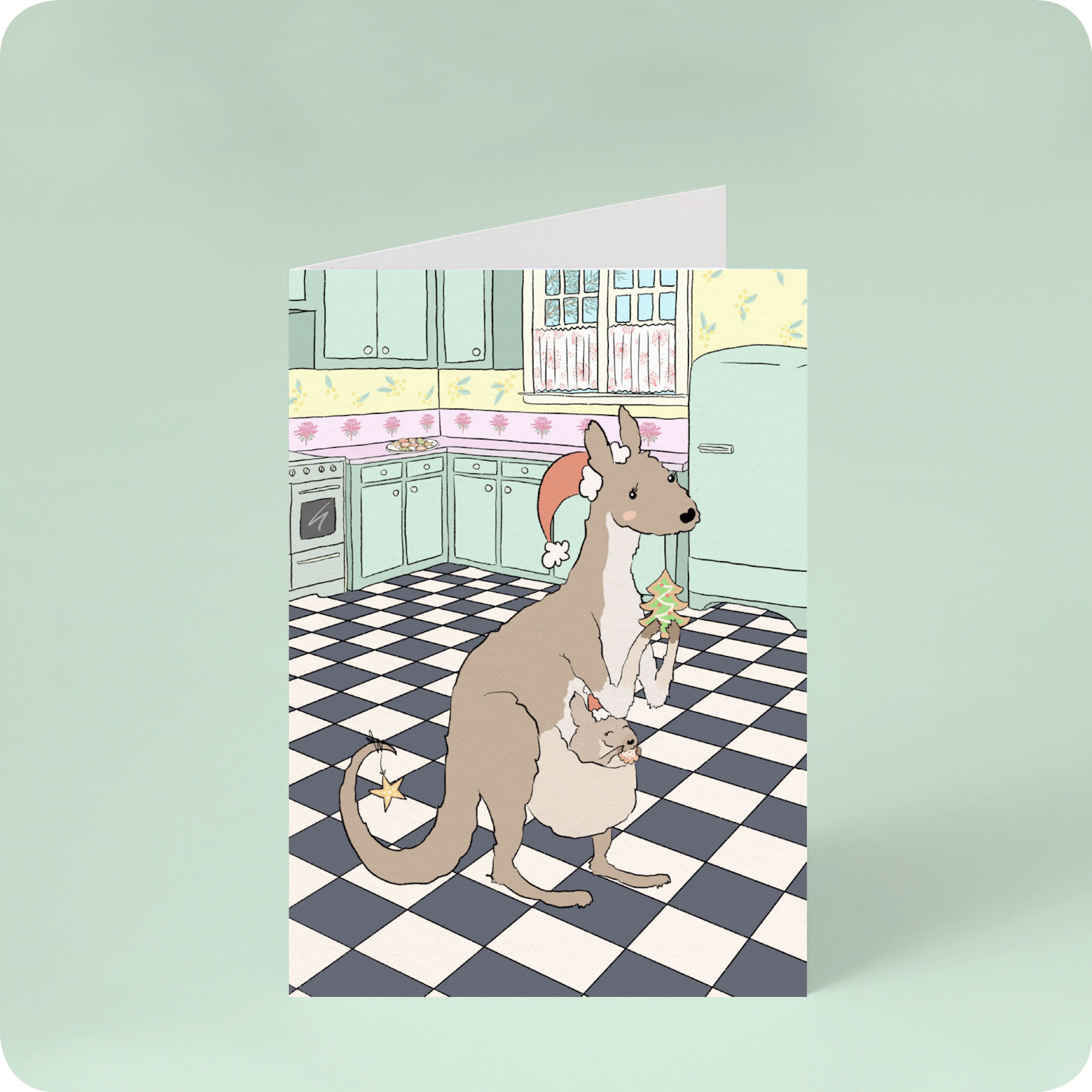Kangaroo Christmas Card
