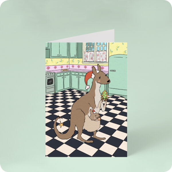 Kangaroo Christmas Card